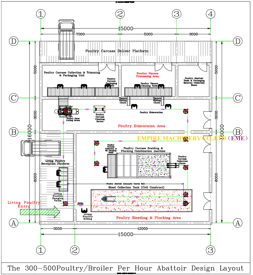 300Poultry Per Hour Slaughterhouse Project Poultry broiler Abattoir 