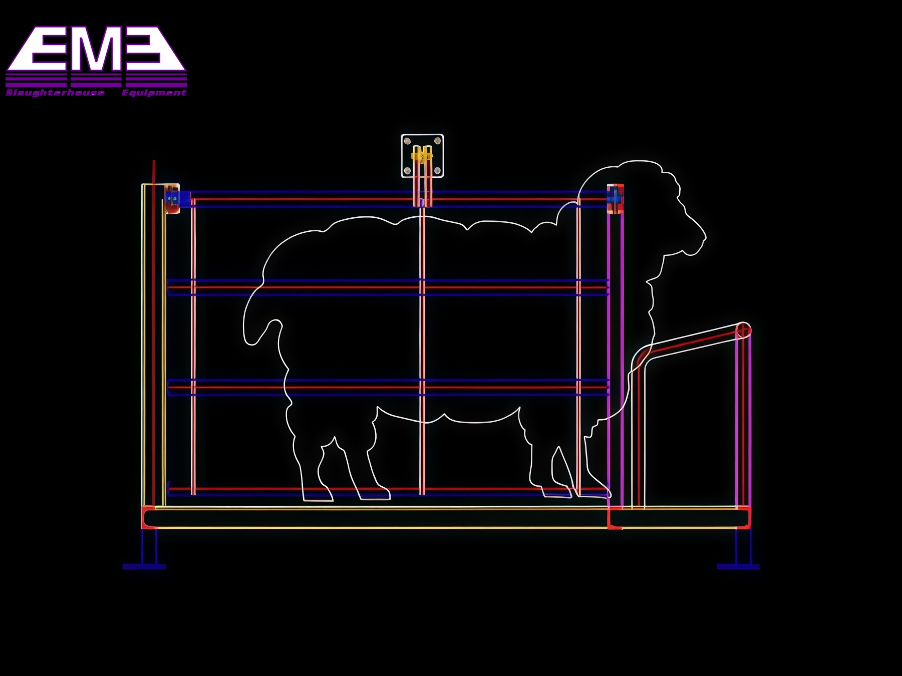 Goat slaughtering machine living sheep stunning box for sheep killing processing